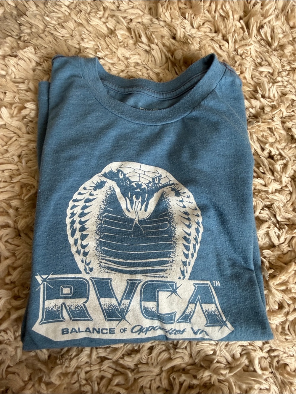 RVCA Blue Short-Sleeve Cobra Graphic Tee